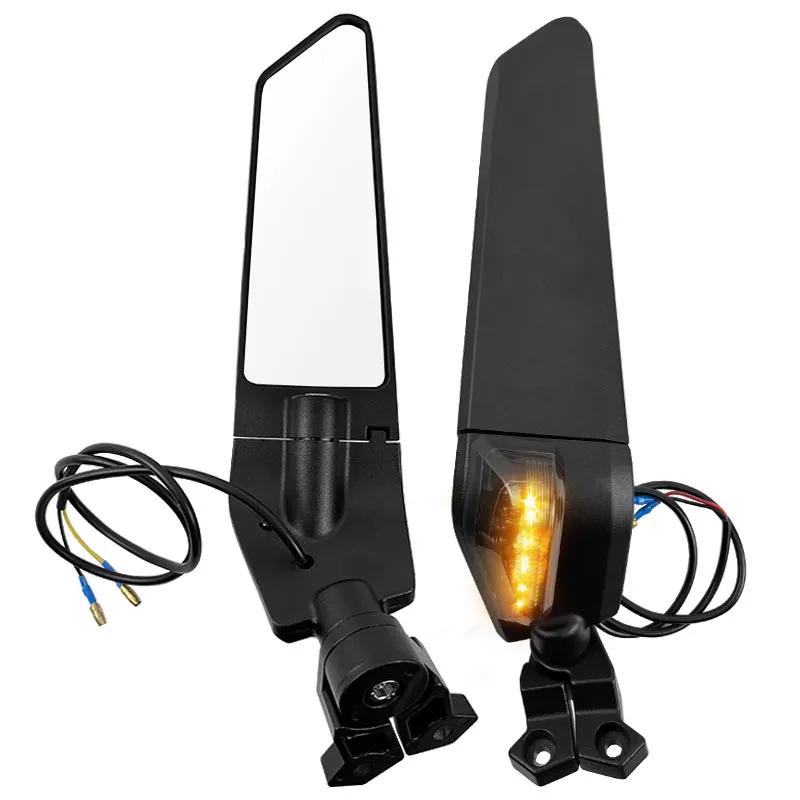 Universal Motorcycle Winglet Rearview Mirror – CNC Aluminum Aero Side Mirror for Kawasaki, Yamaha, Honda, Ducati, Sportbike Accessory